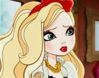 😔 Apple White Ever After High мультфильм, кукла, принцесса, блондинка, женщина telegram sticker