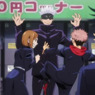 😎 Gojo Satoru Jujutsu Kaisen anime, jujutsu kaisen, gojo satoru, nobara kugisaki, yuji itadori telegram sticker