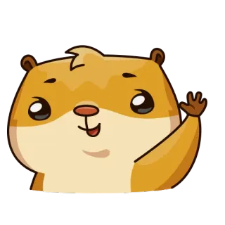 👋 Hamster, Tier, niedlich, Nagetier, Cartoon, winkend telegram sticker
