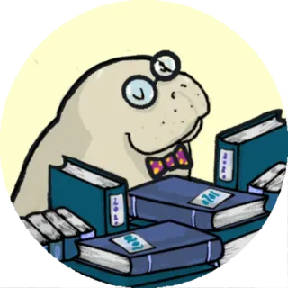 📚 2020 печать, книга, очки, бабочка, чтение whatsapp sticker