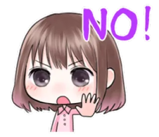💻 NO! Anime Mädchen, Ablehnung, Nein, Verweigerung, Absage, Meinungsverschiedenheit telegram sticker