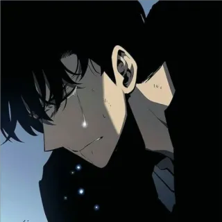 🙂 anime, triste, chorando, homem, masculino, tristeza, emoções telegram sticker