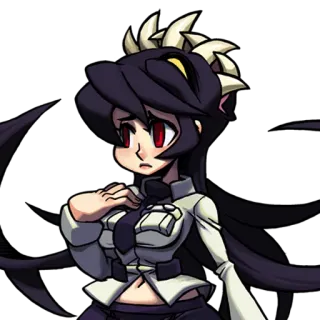 😔 Skullgirl Skullgirls anime, girl, skull, horns, tie telegram sticker