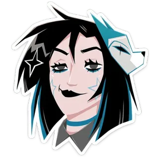 😏 cartoon, woman, character, mask, sticker telegram sticker