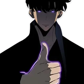 👍 Sung Jinwoo Solo Leveling anime, manhwa, sung jinwoo, solo leveling, thumbs up telegram sticker