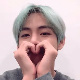 💚 V K-Pop, BTS, сердце, айдол, певец, V telegram sticker