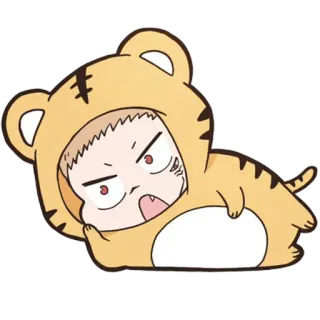 😒 Anime, Tigre, Personnage, Mignon, Dessin animé telegram sticker