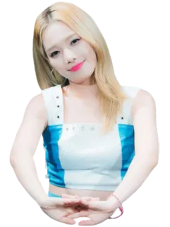 😊 mulher, retrato, cabelo loiro, K-Pop, idol, coreana, sorrindo, feminino whatsapp sticker
