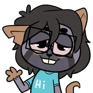 🙂 Hi การ์ตูน, สัตว์, ตัวละคร, ทักทาย, น่ารัก, ภาพประกอบ telegram sticker