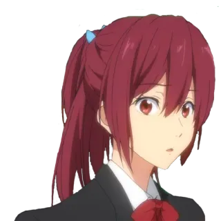 ❓ anime, girl, red hair, cartoon, portrait, school uniform, character, illustration whatsapp sticker
