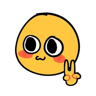 🟡 อีโมจิ, คาวาอิ, น่ารัก, สันติภาพ, ภาพประกอบ, ตัวละคร telegram sticker