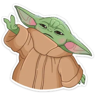 ⛔️ Grogu Grogu, Baby Yoda, Star Wars, signe de paix, dessin animé, autocollant telegram sticker