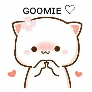 😋 GOOMIE 귀여운, 고양이, 동물, 하트, 스티커, 카와이, 만화, 캐릭터 telegram sticker