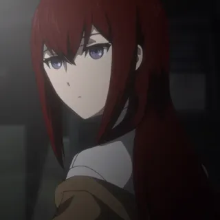 ⚙️ Kurisu Makise Steins;Gate Anime, Garota, cabelo ruivo, Kurisu, Makise, Steins;Gate, cientista whatsapp sticker