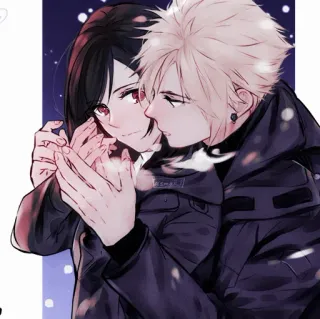 🥢 anime, couple, affection, romance, cartoon, love, people, together telegram sticker