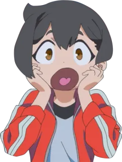 😧 Anime, Dibujos animados, Sorprendido, Impactado, Lindo, Manga, Personaje whatsapp sticker