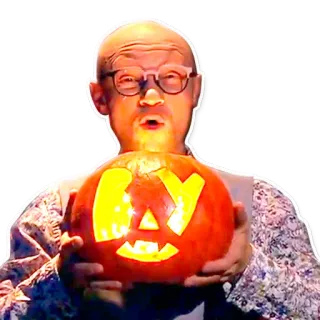 🎃 Kürbis, Halloween, Person, Mann, Brille, Kürbisgesicht whatsapp sticker
