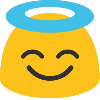 😇 emoji, angel, halo, cute, yellow telegram sticker