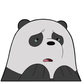😢 Panda We Bare Bears Панда, Медведь, Мультфильм, Грустный, Мы обычные медведи, Животное whatsapp sticker