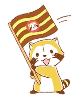 🏳️‍🌈 raton laveur, drapeau, animal, mignon, tanuki, mascotte telegram sticker