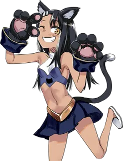 ✌ Nagatoro Don't Toy with Me, Miss Nagatoro Anime, Nagatoro, Kot, Neko, Słodkie, Kocia dziewczyna telegram sticker