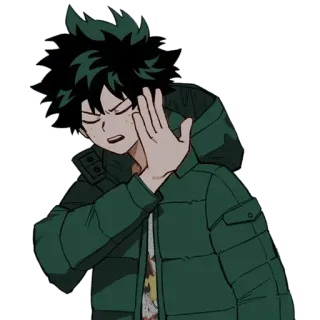 😑 Izuku Midoriya My Hero Academia My Hero Academia, Izuku Midoriya, Anime, Manga, Personaje, Stop, Mano, Rechazar whatsapp sticker