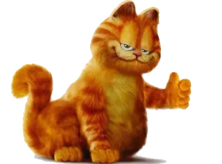 👍 Garfield cat, cartoon, orange, Garfield, thumbs up telegram sticker