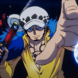 💉 Trafalgar Law One Piece Anime, One Piece, Trafalgar Law, Schwert, Pirat, Anime Charakter telegram sticker