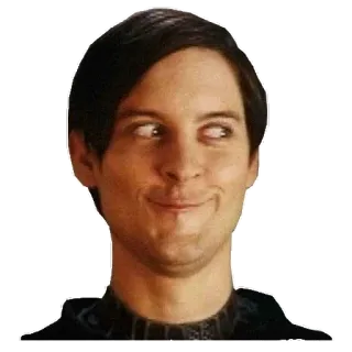 👀 Peter Parker Spider-Man mème, drôle, Tobey Maguire, Spider-Man, Peter Parker, idiot, visage telegram sticker