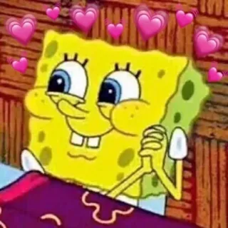 🧽 Spongebob Squarepants dessin animé, mignon, coeur, amour, Bob l'éponge whatsapp sticker