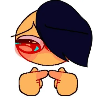 🥺 emoji, cute, fingers, blush, shy telegram sticker