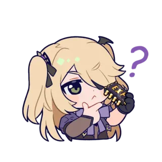 🤔 Fischl Genshin Impact Anime, Ragazza, Domanda, Carino, Gioco, Fischl telegram sticker
