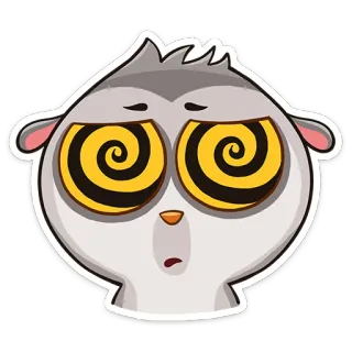 😵 Dessin animé, Animal, Hypnotisé, Spirale, Yeux, Ébahi whatsapp sticker