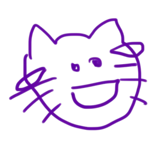 😹 gato, desenho animado, roxo, rabisco, animal, animal de estimação whatsapp sticker