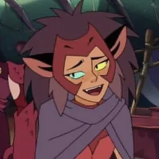 😏 Catra She-Ra and the Princesses of Power desenho animado, personagem, mulher-gato, sorrindo, animação telegram sticker