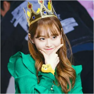 ✖️ 여자, 왕관, 아시아인, 인물, 소녀, 귀여운, 한국인 telegram sticker