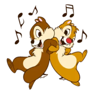 🎼 Chip and Dale chipmunks, cartoon, disney, music, dancing telegram sticker