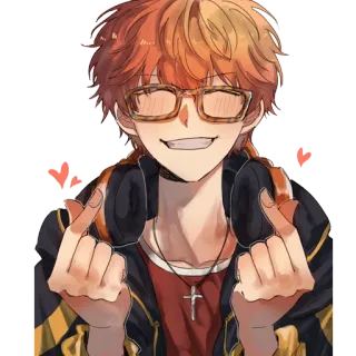 ❤️ anime, character, glasses, cute, love, kawaii, heart telegram sticker