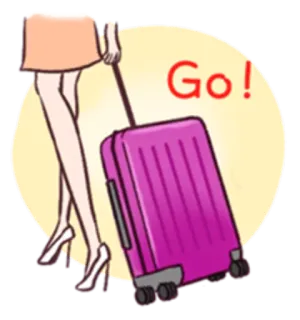 🚶 Go! viagem, mala, mulher, férias, partida, partida telegram sticker