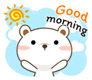 🌻 Good morning oso, sol, buenos días, lindo, dibujos animados telegram sticker
