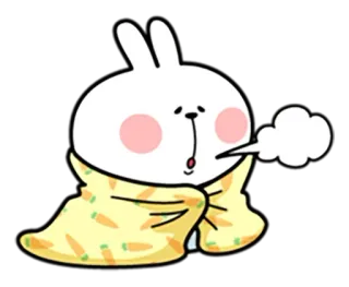 😪 ウサギ, 寒い, バニー, 毛布, 冬, 可愛い telegram sticker