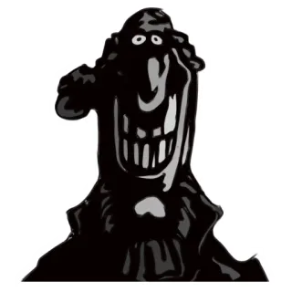 🌚 mostro, inquietante, horror, spaventoso, cartone animato, silhouette whatsapp sticker