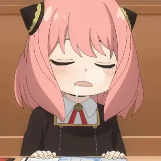 🥜 Anya Forger Spy x Family anime, cartoon, sleeping, tired, anya, spy x family whatsapp sticker