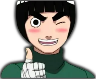 👍 Rock Lee Naruto anime, thumbs up, rock lee, naruto, wink, character telegram sticker