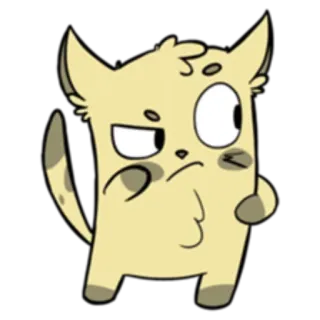 😒 cat, animal, cartoon, sticker, cute, funny, character telegram sticker