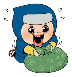 🥷 Cartoon, Baby, Figur, Ninja, Lustig, Süß telegram sticker