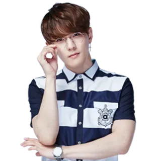 🤓 đàn ông, kính, áo polo, châu á, hàn quốc, kính mắt, đẹp trai telegram sticker
