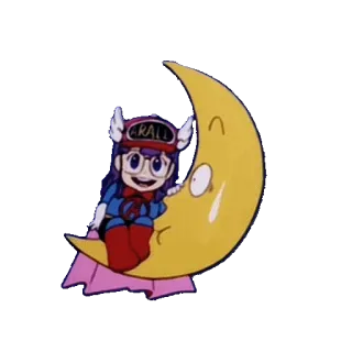 🌛 Arale Norimaki Dr. Slump ARALE anime, Dr. Slump, Arale, Norimaki, fofo, lua telegram sticker