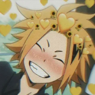 😁 Denki Kaminari My Hero Academia Anime, My Hero Academia, Denki Kaminari, lindo, Fanart, Dibujos animados telegram sticker