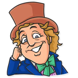 😃 Willy Wonka Charlie and the Chocolate Factory Willy Wonka, sô cô la, nhà máy, kẹo, sách, phim telegram sticker